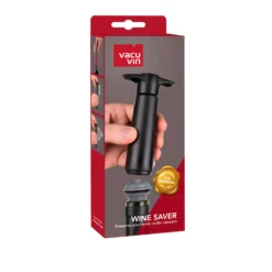 Vacu Vin Wijnpomp Met 2 Wijnstoppers - Wine Saver - Zwart -Thuiskeuken 09814606 Wine Saver Black 1 Pump 2 Stoppers Pack
