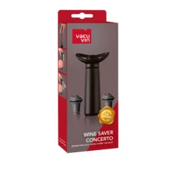 Vacu Vin Wijnpomp Met 2 Wijnstoppers - Wine Saver Concerto - Zwart -Thuiskeuken 09875606 Wine Saver Concerto 1 Pump 2 Stoppers Pack