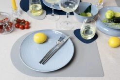 Jay Hill Placemats - Vegan Leer - Grijs / Blauw - Bread - Dubbelzijdig - 44 X 30 Cm - 6 Stuks -Thuiskeuken 11 Jay hill servies stripes 02