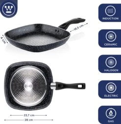 Westinghouse Pannenset Black Marble (Grillpan 28 Cm + Wokpan ø 30 Cm) - Inductie En Alle Andere Warmtebronnen -Thuiskeuken 1176x1200