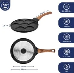 Westinghouse Pannenkoekpannenset Marble Wood - ø 26 En 28 Cm - Inductie En Alle Andere Warmtebronnen -Thuiskeuken 1200x1185