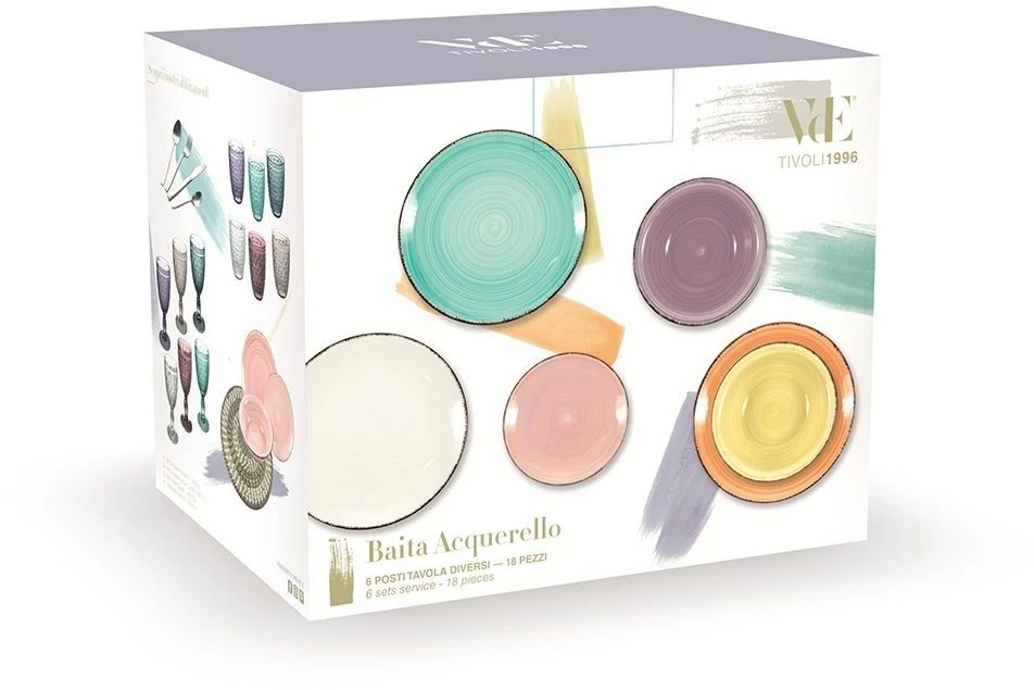 Villa D'Este Serviesset Acquerello - 18-delig / 6 Personen 12 Villa D'Este Serviesset Acquerello - 18-delig / 6 Personen - Afbeelding 10