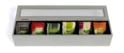Sakura Tea Theedoos - Wit - 6-vaks - Met Fluweel - 43 X 9 Cm -Thuiskeuken 3 6 vaks lang 9