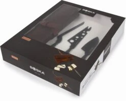 Boska Kaasmessenset Monaco+ Zwart - Met Lederen Hoes -Thuiskeuken 307089 Cheese Set Monaco Black verpakking
