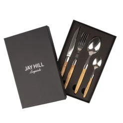 Jay Hill Bestekset Laguiole - Olijfhout - 4-delig -Thuiskeuken 4 8720812849636 2