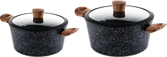Westinghouse Kookpannenset Marble Wood - ø 24 En 28 Cm - Inductie En Alle Andere Warmtebronnen 3 Westinghouse Kookpannenset Marble Wood - ø 24 En 28 Cm - Inductie En Alle Andere Warmtebronnen