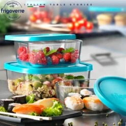 Bormioli Rocco Vershoudbakje Frigoverre - Glas - Blauw 22 X 22 X 8 Cm / 3.3 Liter 7 Bormioli Rocco Vershoudbakje Frigoverre - Glas - Blauw 22 X 22 X 8 Cm / 3.3 Liter -Thuiskeuken 7751 2