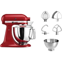 KitchenAid Keukenmachine Artisan - Kantelbare Kop - Keizerrood - 4.8 Liter - 5KSM175PSEER -Thuiskeuken 8597015010105B15D
