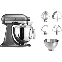 KitchenAid Keukenmachine Artisan - Kantelbare Kop - Tingrijs - 4.8 Liter - 5KSM175PSEMS -Thuiskeuken 8597015014005B15D 1