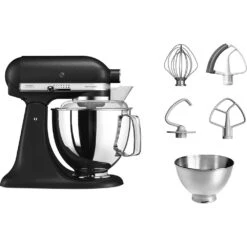 KitchenAid Keukenmachine Artisan - Kantelbare Kop - Vulkaanzwart - 4.8 Liter - 5KSM175PSEBK -Thuiskeuken 8597015014605B15D