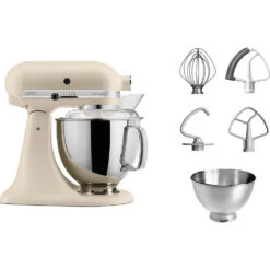 KitchenAid Keukenmachine Artisan - Kantelbare Kop - Fresh Linen - 4.8 Liter - 5KSM175PSEFL -Thuiskeuken 8597015017005B15D