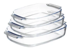 Sareva Ovenschalen - Hittebestendig Glas - 2 / 2.7 / 3.8 Liter - 3 Delige Set