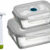 Sareva Vacuum Ovenschalen / Vershoudbakjes - Hittebestendid Glas - 3 Delige Set / 485 Ml + 970 Ml -Thuiskeuken 8720364455866 1