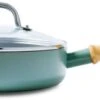GreenPan Hapjespan Met Deksel - Mayflower - ø 24 Cm / 2.6 Liter - Keramische Anti-aanbaklaag -Thuiskeuken Afbeeldingen CL 84