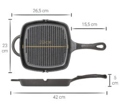 Blackwell Grillpan - Gietijzer - 23 X 23 Cm - Zonder Anti-aanbaklaag -Thuiskeuken Asset 34@2x 80