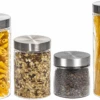 Sareva Voorraadpotten - Glas / RVS Deksel - 4 Delige Set 1 Sareva Voorraadpotten - Glas / RVS Deksel - 4 Delige Set -Thuiskeuken Cookinglife Voorraadpotten 4 Delig