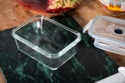 Sareva Vacuum Ovenschalen / Vershoudbakjes - Hittebestendig Glas - 4 Delige Set / 485 + 970 + 1.7 Ltr -Thuiskeuken Crumble in ovenschaal en vershoudbakjes 6