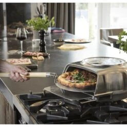 Fernus & Friends Pizza Oven - Voor Fornuis - Pure Polished Aluminium - Voor ø 26 Cm Pizza's -Thuiskeuken Fernus Pizza Zilver