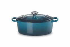 Le Creuset Braadpan Signature - Ovaal - Deap Teal - ø 29 Cm / 4.7 Liter -Thuiskeuken LC 20210125 HL PS FS 21178296422430 001