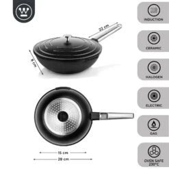 Westinghouse Wokpan Performance - Blissful Black - ø 28 Cm - Standaard Anti-aanbaklaag -Thuiskeuken WCCW0095028BK 3