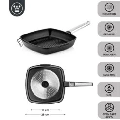 Westinghouse Grillpan Performance - Blissful Black - 28 X 28 Cm - Standaard Anti-aanbaklaag 13 Westinghouse Grillpan Performance - Blissful Black - 28 X 28 Cm - Standaard Anti-aanbaklaag -Thuiskeuken WCFP0095G28BK 3