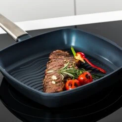 Westinghouse Grillpan Performance - Bravery Blue - 28 X 28 Cm - Standaard Anti-aanbaklaag -Thuiskeuken WCFP0095G28BL 8