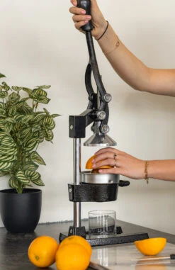 Sareva Citruspers - Gietijzer - Hevelmodel - Zwart -Thuiskeuken citruspers 3 1