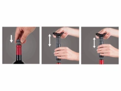 Vacu Vin Wijnpomp Met 2 Wijnstoppers - Wine Saver Concerto - Zwart -Thuiskeuken instructie pomp zwart fancy 1